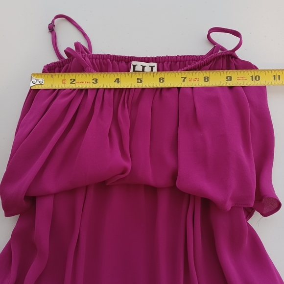 Haute Hippie Y2K Ruffle Top Honeydew 100% Silk Mini Dress - Picture 9 of 12